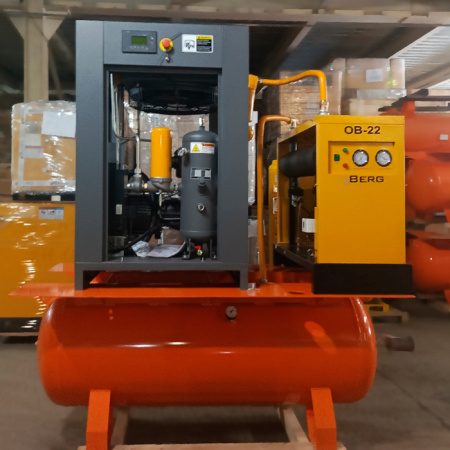 Винтовой компрессор  BERG Атом А-11Е 8 бар IP 23 4 в 1 с ресивером 500л (1010547500)